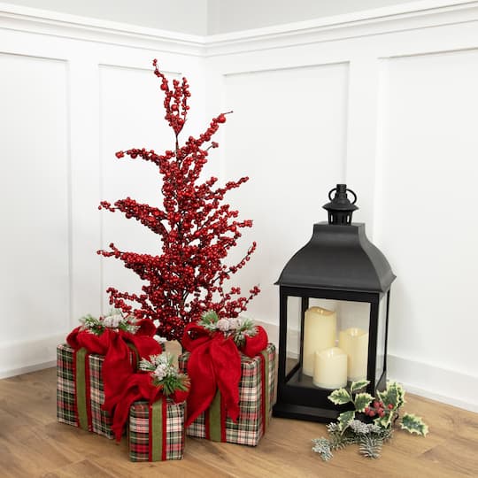 Northlight 30" Unlit Berries Twig Artificial Christmas Tree